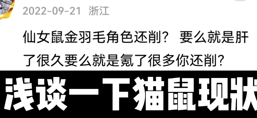 [图]近期退游视频的共同点，以及猫鼠现状和部分小意见