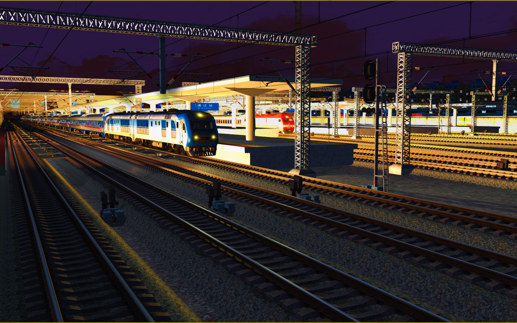 模拟火车行车实况|夜间疾驰k1518/1519次西宁-沈阳|辽北网_哔哩哔哩