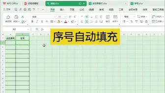 Télécharger la video: 序号自动填充 wps  Excel office