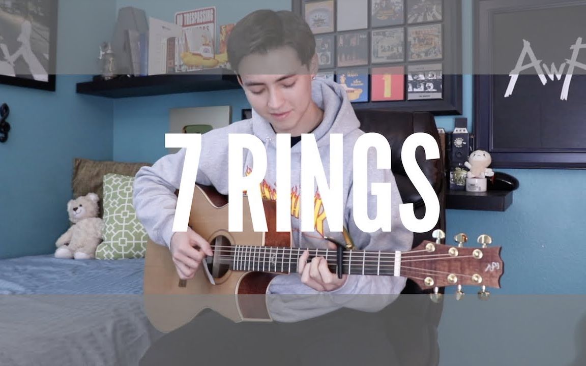 【指弹吉他】7 rings  Ariana Grande Cover BUT played only on a guitar Andrew Foy哔哩哔哩bilibili