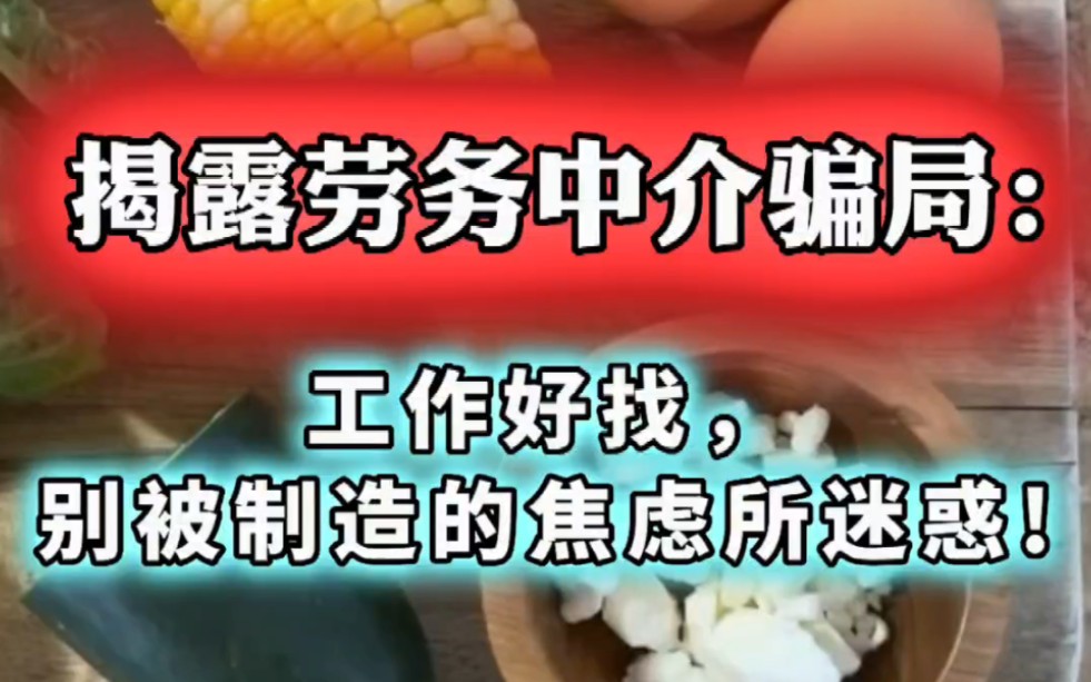 “劳务中介制造焦虑!全网疯传失业危机,其实工作好找!别让骗子拿走你的钱和未来!”哔哩哔哩bilibili