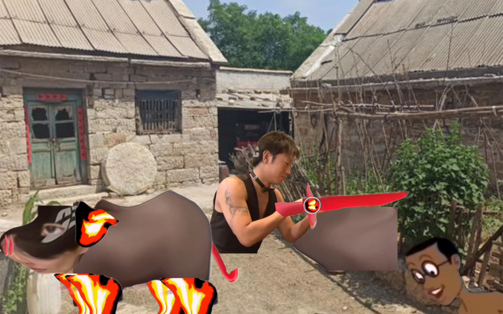 准备杀猪的男人