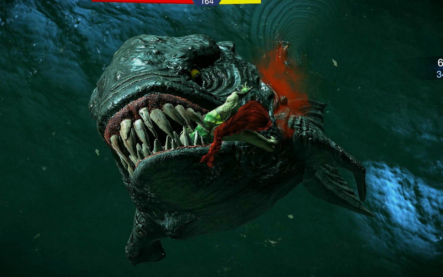 海王vs毒藤女海王召唤巨型食人鱼撕咬美女太恐怖了