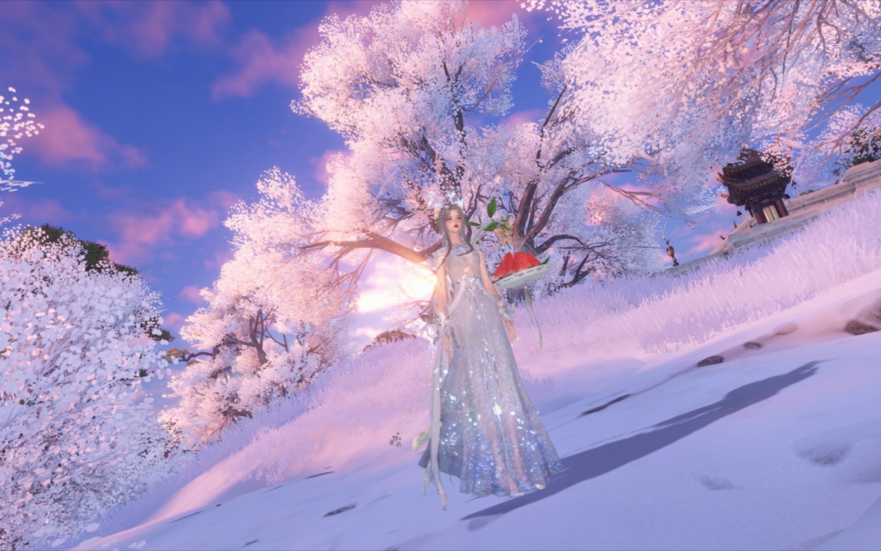 逆水寒手游灵鹿瑶羽手机实录,这次时装不染色我都觉得好看