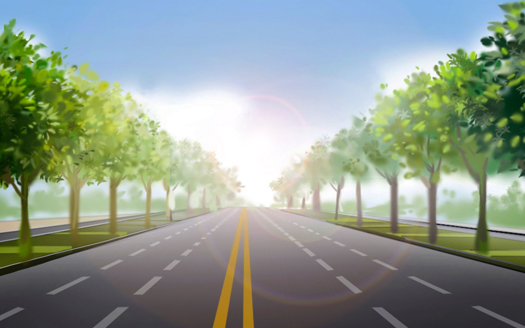 快速画林荫路动画背景