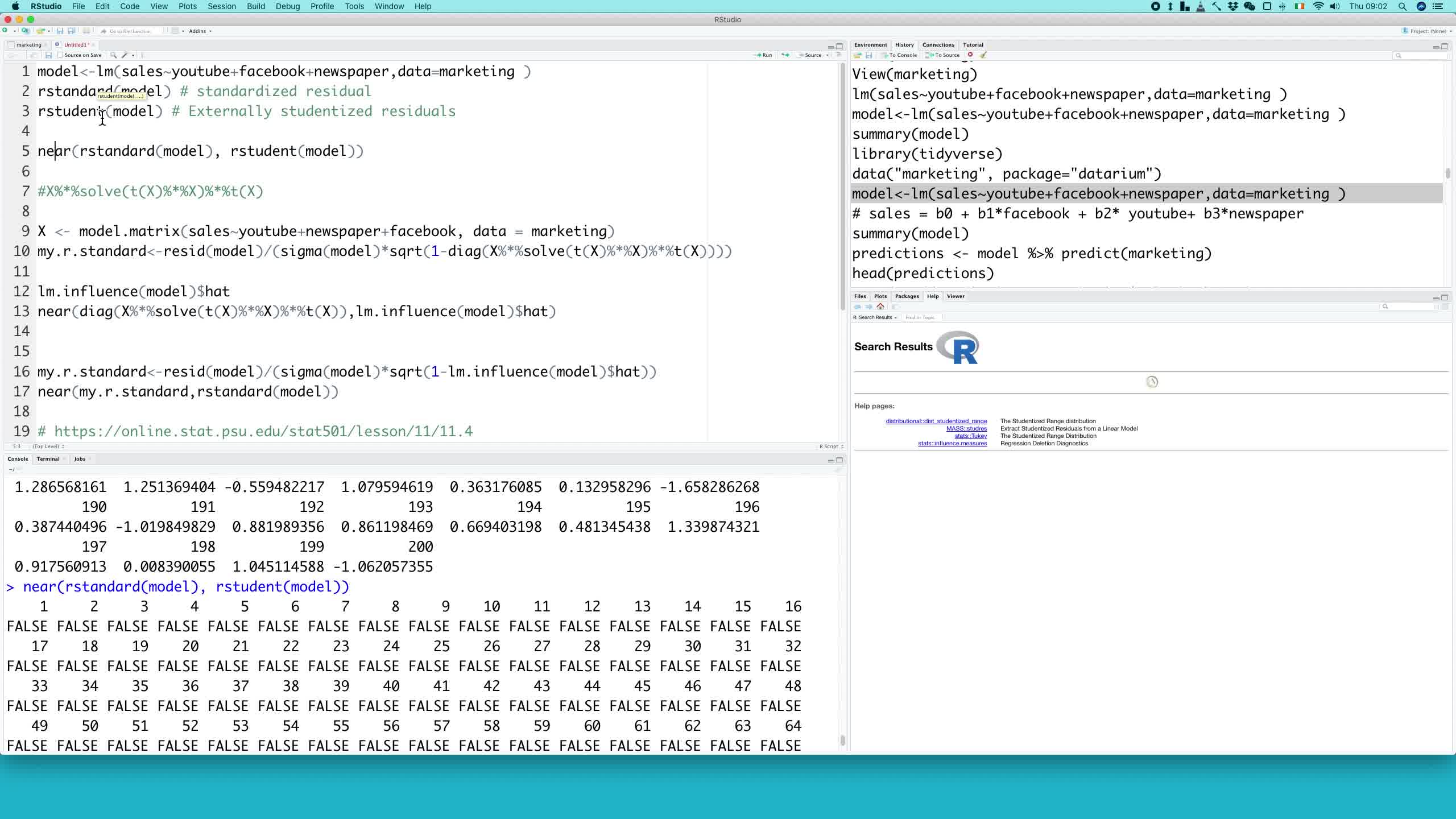 Linear.Regression.线性回归.系列6.R语言.实践.标准残差.学生化外残差.(externally) studentized residual哔哩哔哩bilibili