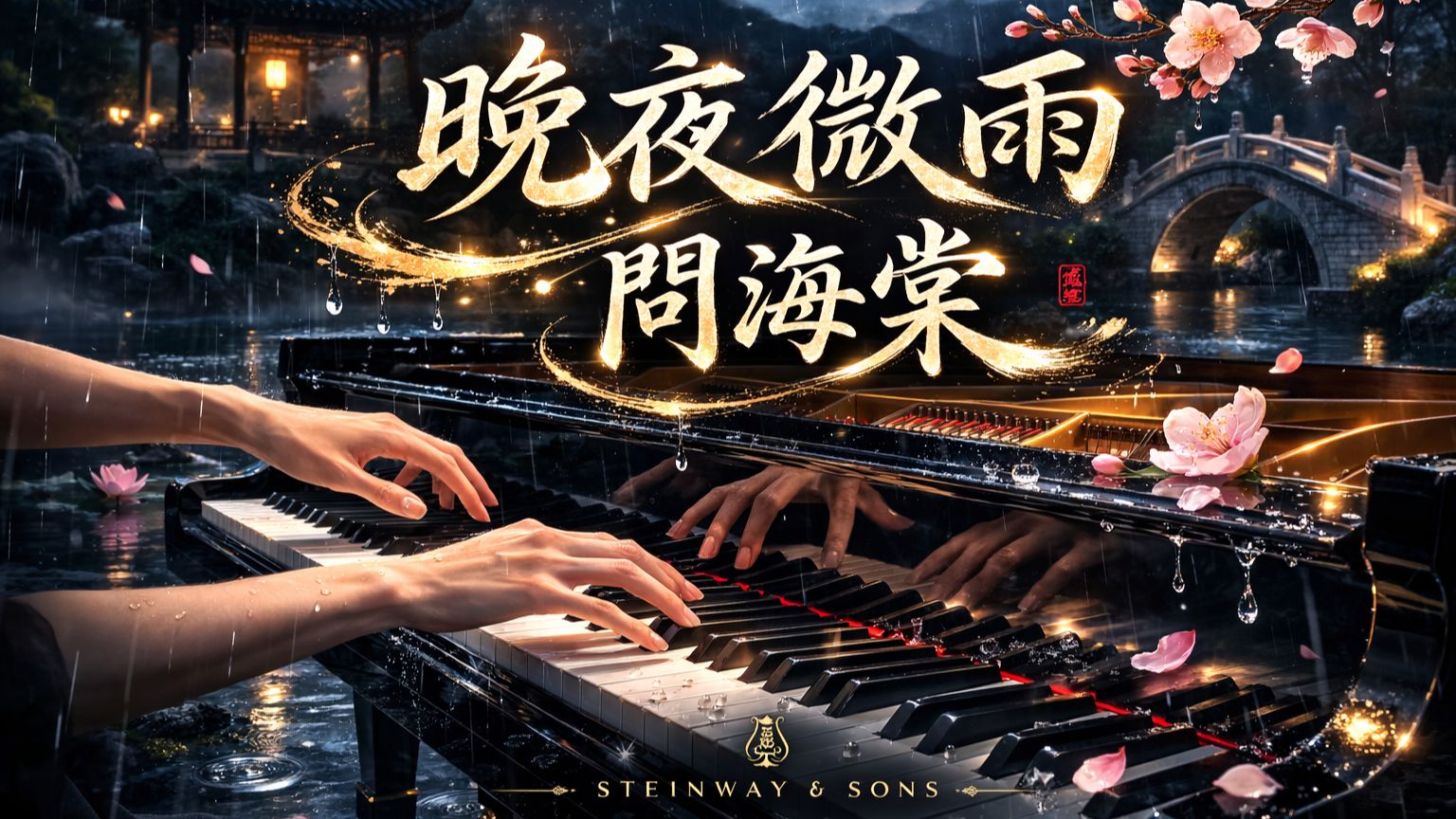 施坦威上的《晚夜微雨問海棠》