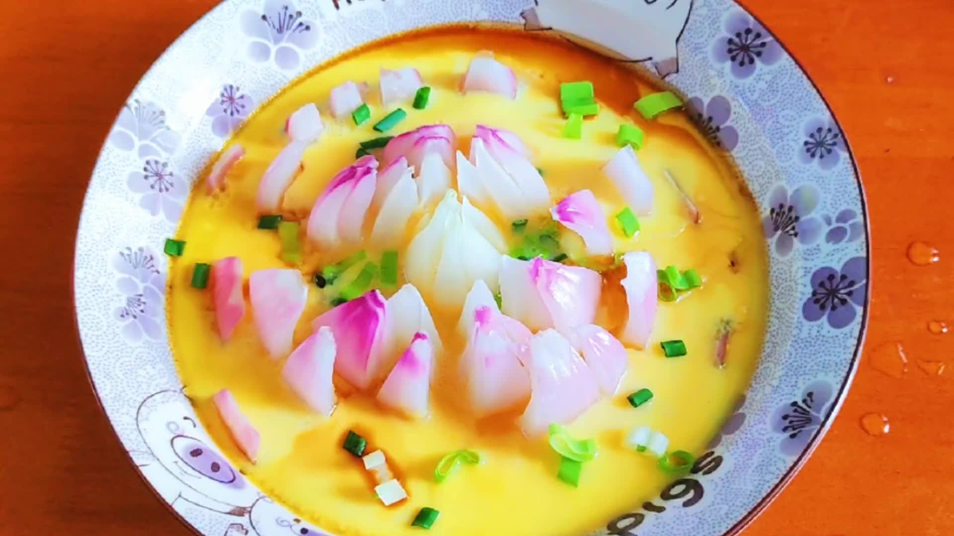 快手早餐莲花蒸蛋,滑嫩爽口,营养丰富,好看又好吃