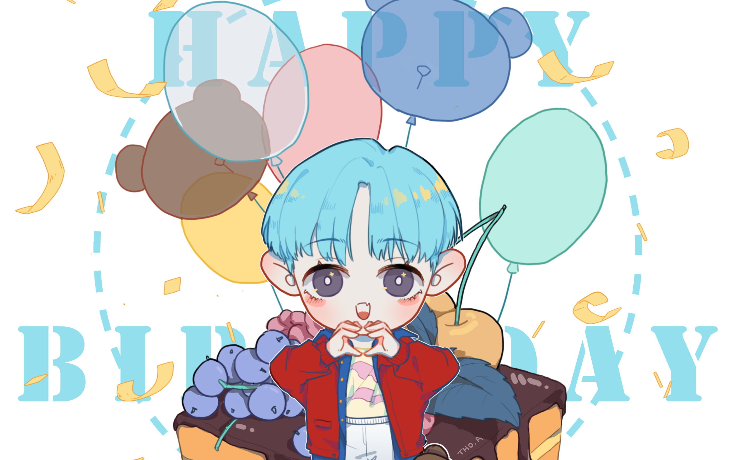 【绘画过程】yunho生日贺图!