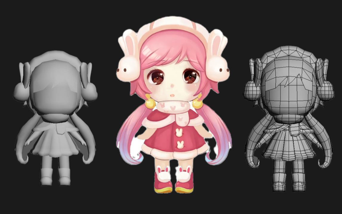 【3dmax案例】q版萌萌小女孩超简单建模布线技巧