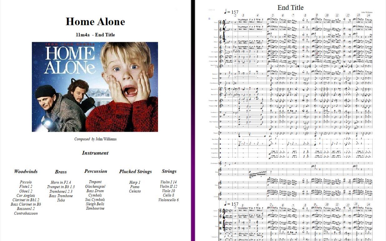 [图]【影视管弦配器】有趣小段落 NO.10 Home Alone - End Title (11m4a)