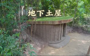 Скачать видео: 女孩独自勇闯丛林，在空地上建造半地下土屋，房间虽小却五脏俱全