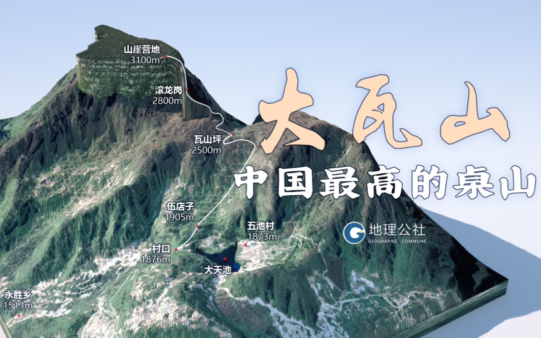 (三维+实景)大瓦山 | 中国最高的桌山哔哩哔哩bilibili