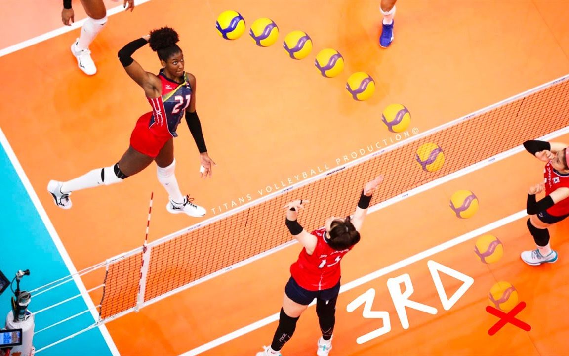 砸它个落地开花!2021世界女排联赛三米线进攻集锦!