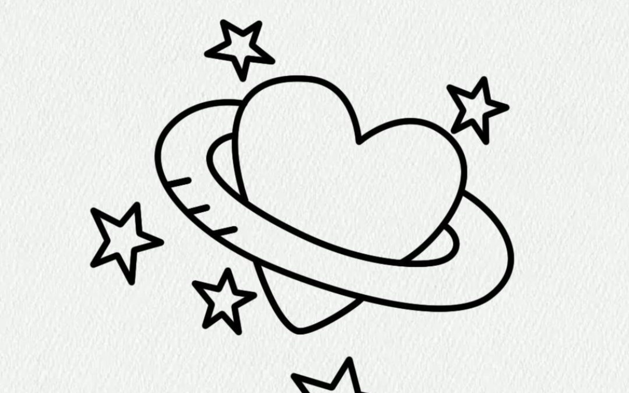 用3和c画爱心飞船,很简单