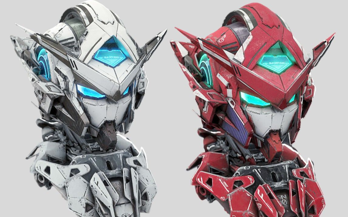 【maya教程】高达钢铁机甲头盔 模型制作_哔哩哔哩_bilibili