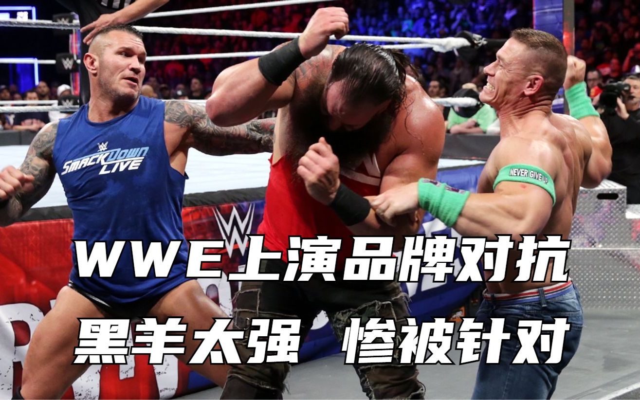 WWE上演品牌对抗赛,黑羊太强,惨被众人针对!哔哩哔哩bilibili