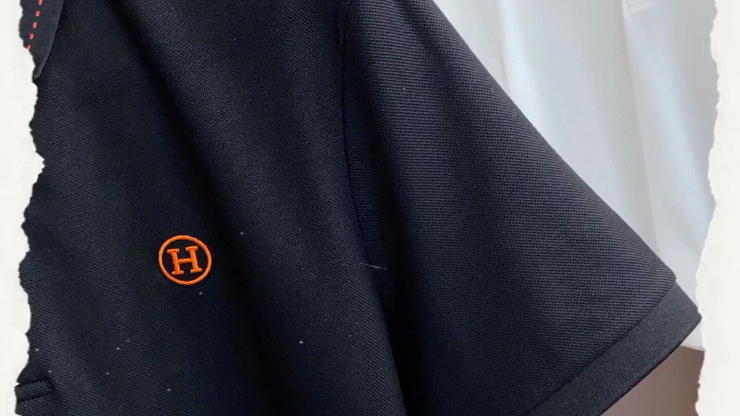 高仿爱马仕 2023夏季新款短袖t恤polo,客供定制珠地面料,简单时尚款