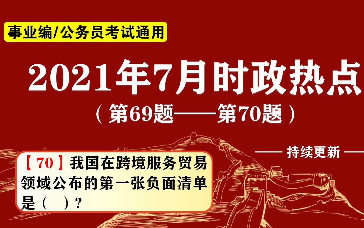 公务员考试:2021时政,我国在跨境服务贸易领域有关的知识点哔哩哔哩bilibili