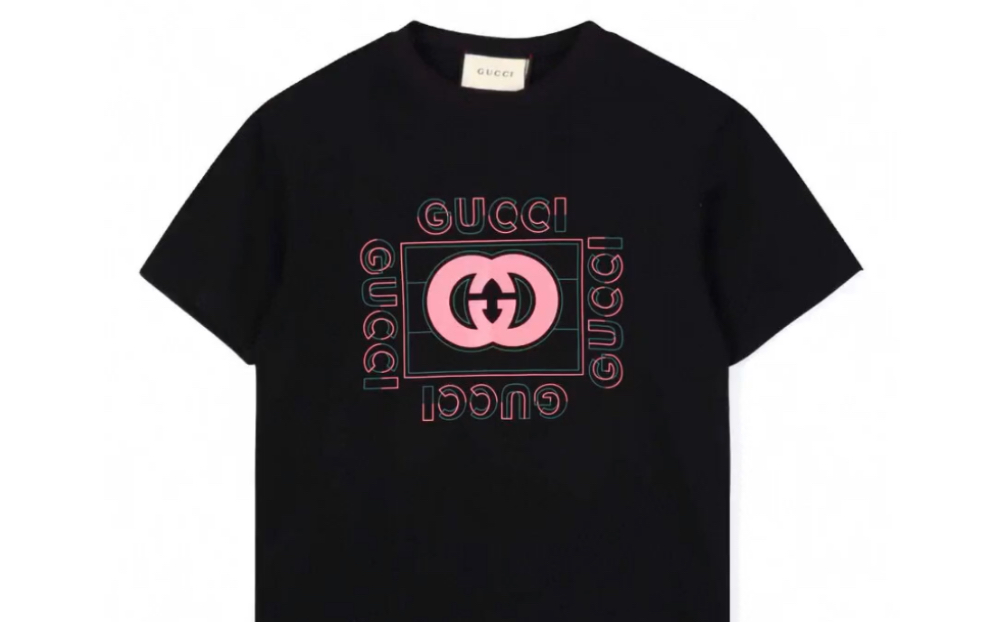 说一下gucci古驰线条logo印花短袖
