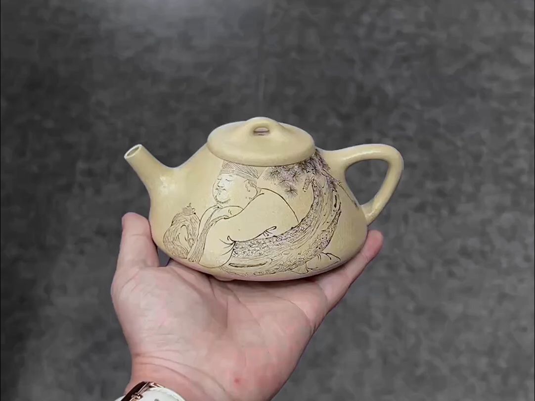 【名家紫砂壶】本山绿全手工子冶石瓢雅器