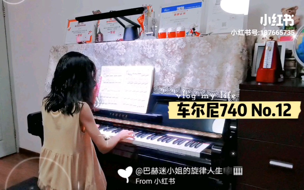 [图]车尔尼740 No.12—左手伸缩自如 又是一条被折磨5⃣周的练习曲，老师对她要求越来越高啦，你也要努力达到鸭！日常钢琴打卡练习，切勿以比赛水平要求。