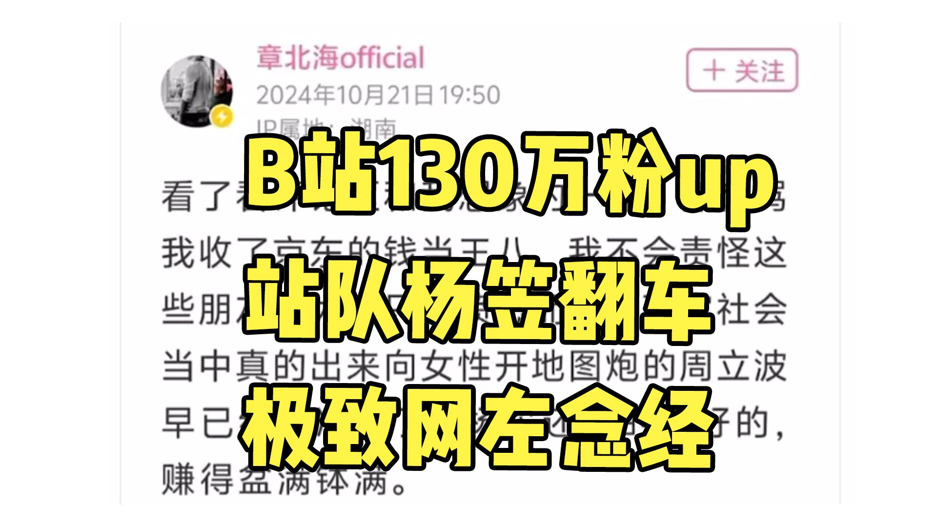 B站130万粉up洗白杨出翻车,极致网左念经哔哩哔哩bilibili