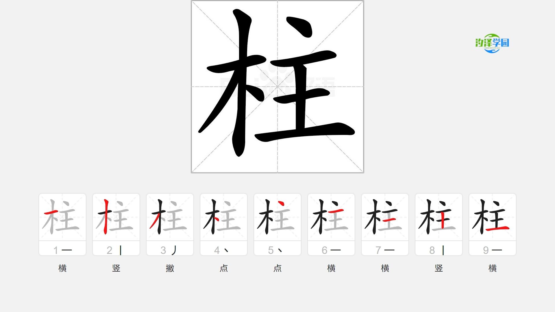 語文寫字_柱的筆順