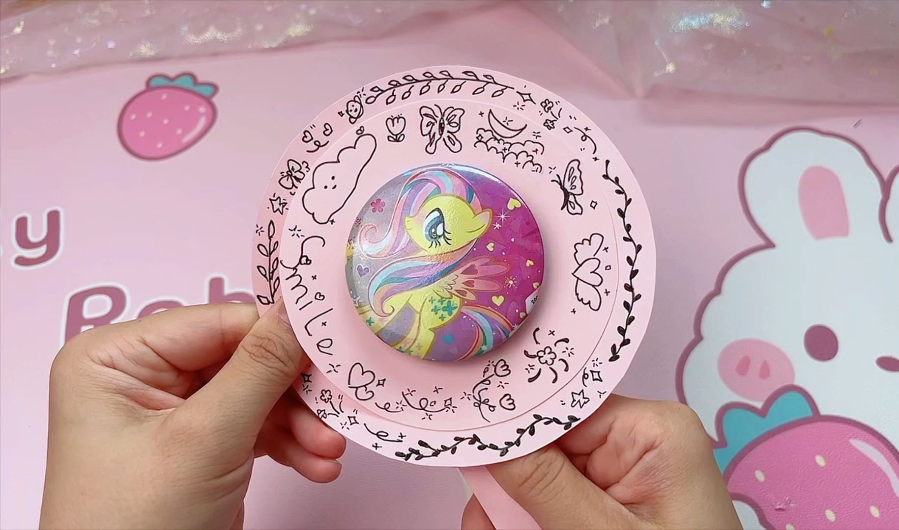 自制手摇旋转吧唧托,可以360旋转太好玩啦