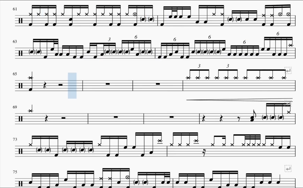 鼓谱-线性实战曲目1 有完整版