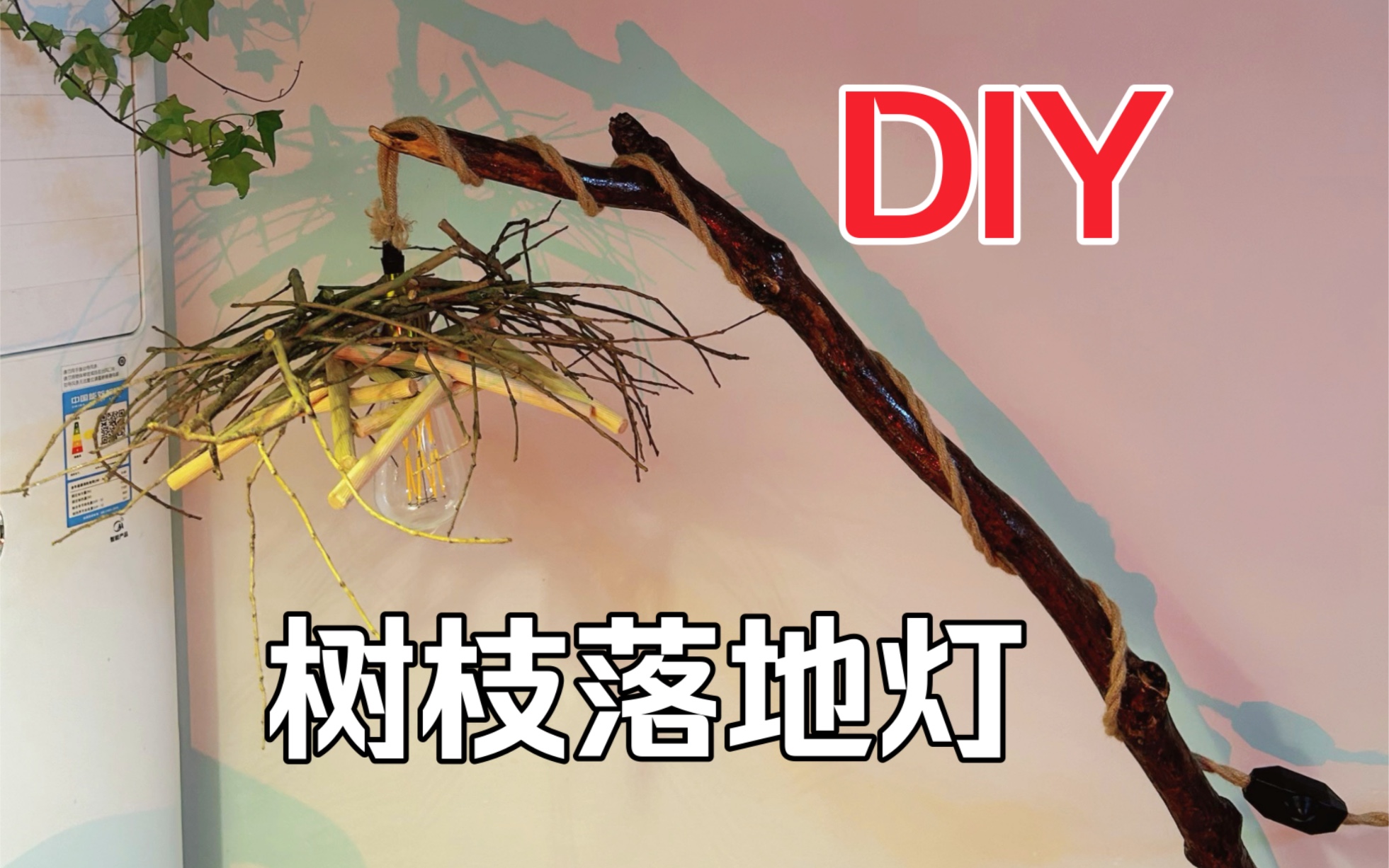 DIY树枝落地灯!好看又便宜!哔哩哔哩bilibili