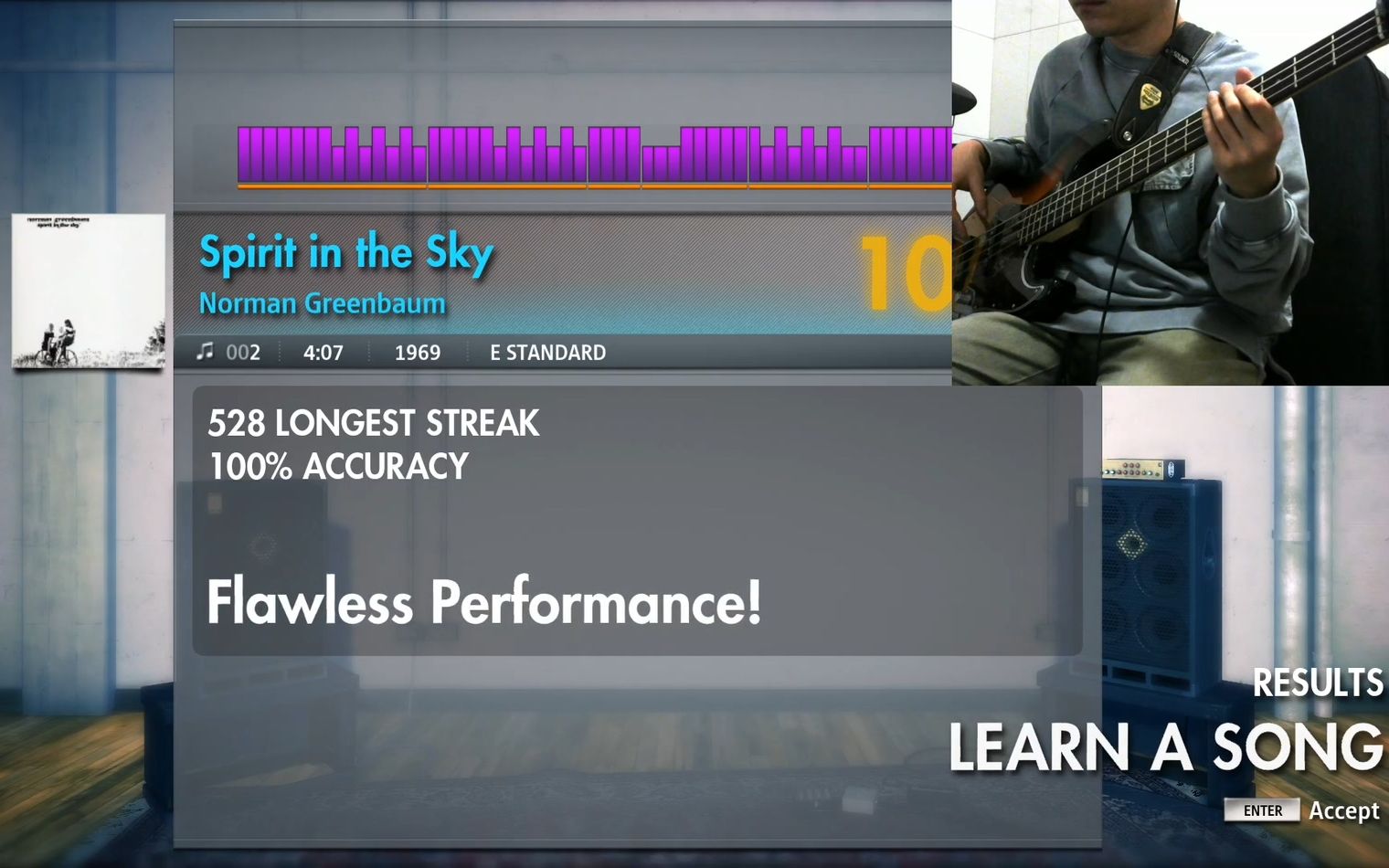 《Spirit in the Sky》 Norman Greenbaum 摇滚史密斯 Rocksmith 首次录制,贝斯准确率100%哔哩哔哩bilibili