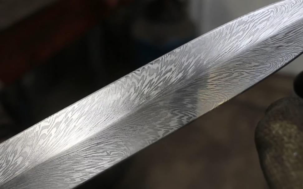 羽毛纹大马士革钢材锻造,学习了!