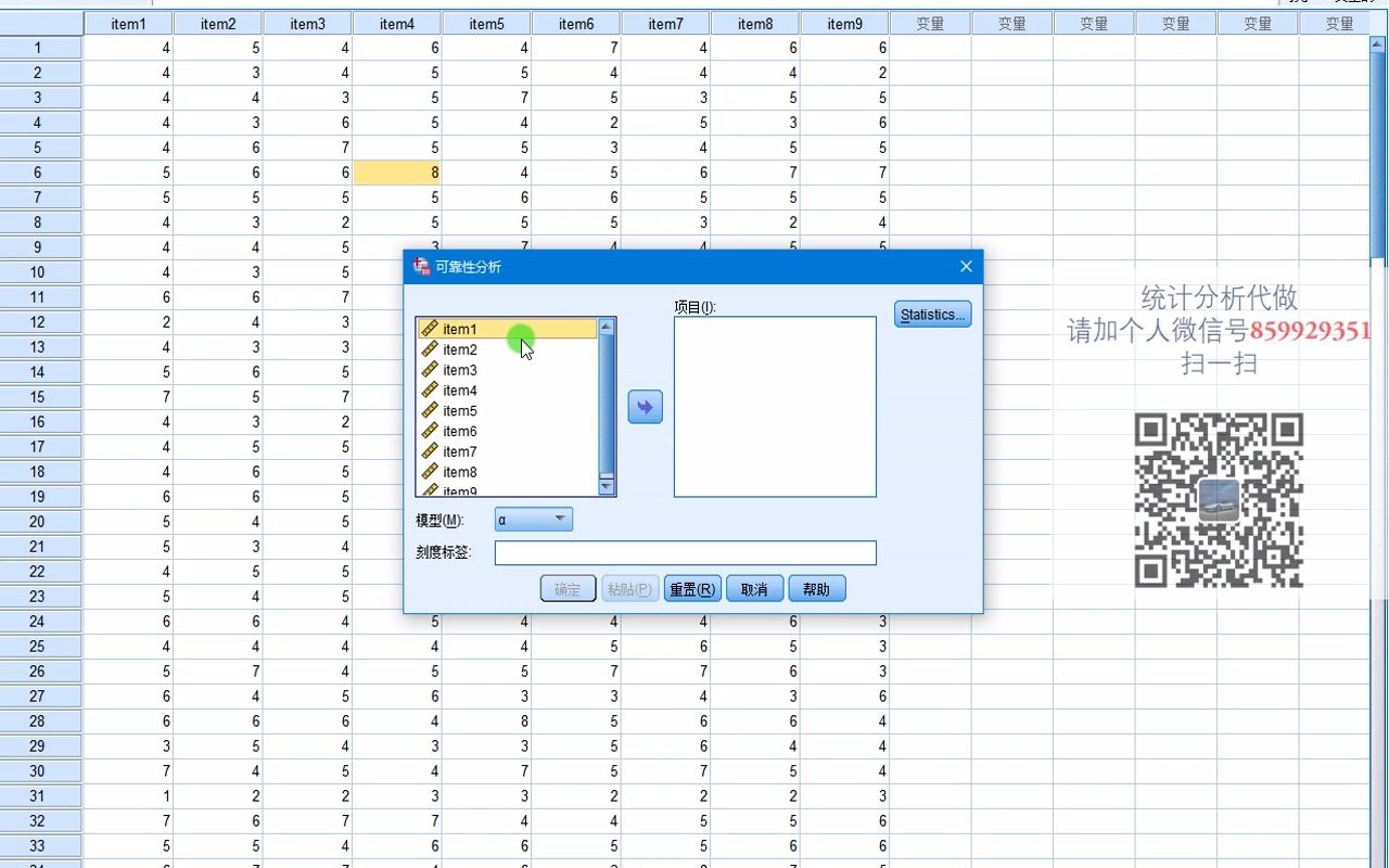 SPSS信效度分析1信度分析克朗巴哈系数Cronbach's alphaSPSS数据分析SPSS统计分析SPSS统计分析从入门到精通哔哩哔哩bilibili