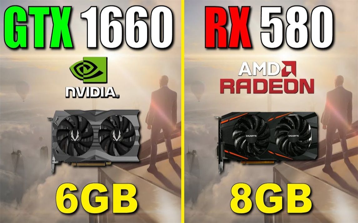 RX 580（2304SP 8G）vs GTX 1660 显卡对比（1080P分辨率测试，CPU为i7-10700K） 1080P 60帧视频 ...