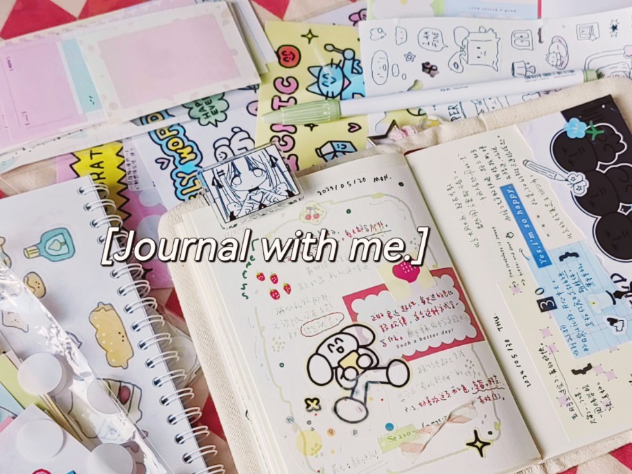 Journal with me|周末补手帐/一次贴三页/人生第一份胶片get/新素材收纳/A6盐系/忙里偷闲ing哔哩哔哩bilibili