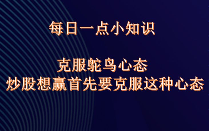 克服鸵鸟心态 炒股想赢首先要克服这种心态哔哩哔哩bilibili