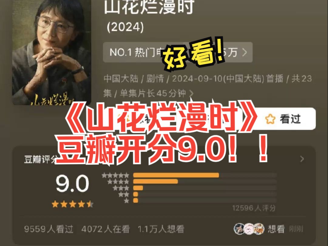 宋佳主演的《山花烂漫时》豆瓣开分9.0!!!成为了今年国产剧目前豆瓣开分最高之作!哔哩哔哩bilibili