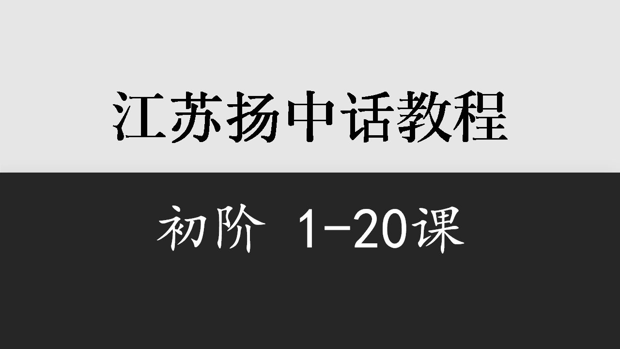 【江苏】镇江扬中话初阶120课哔哩哔哩bilibili