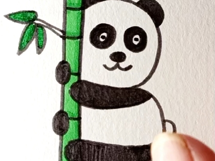 画可爱的小熊猫