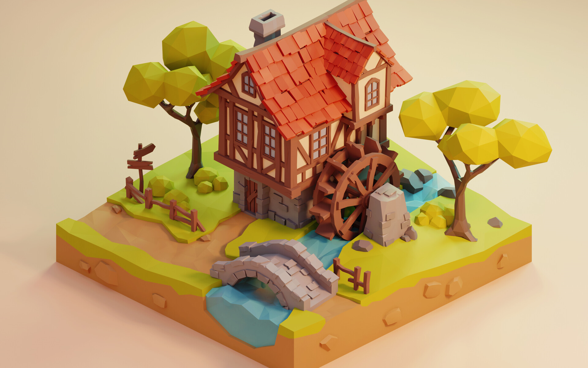 【3dmax】卡通小房子建模教程,零基础教学,新手小白简单上手,源文件在