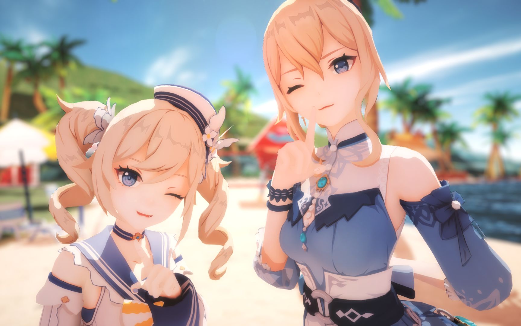 【原神mmd】琴团长与芭芭拉-姐妹超甜の恋爱循环