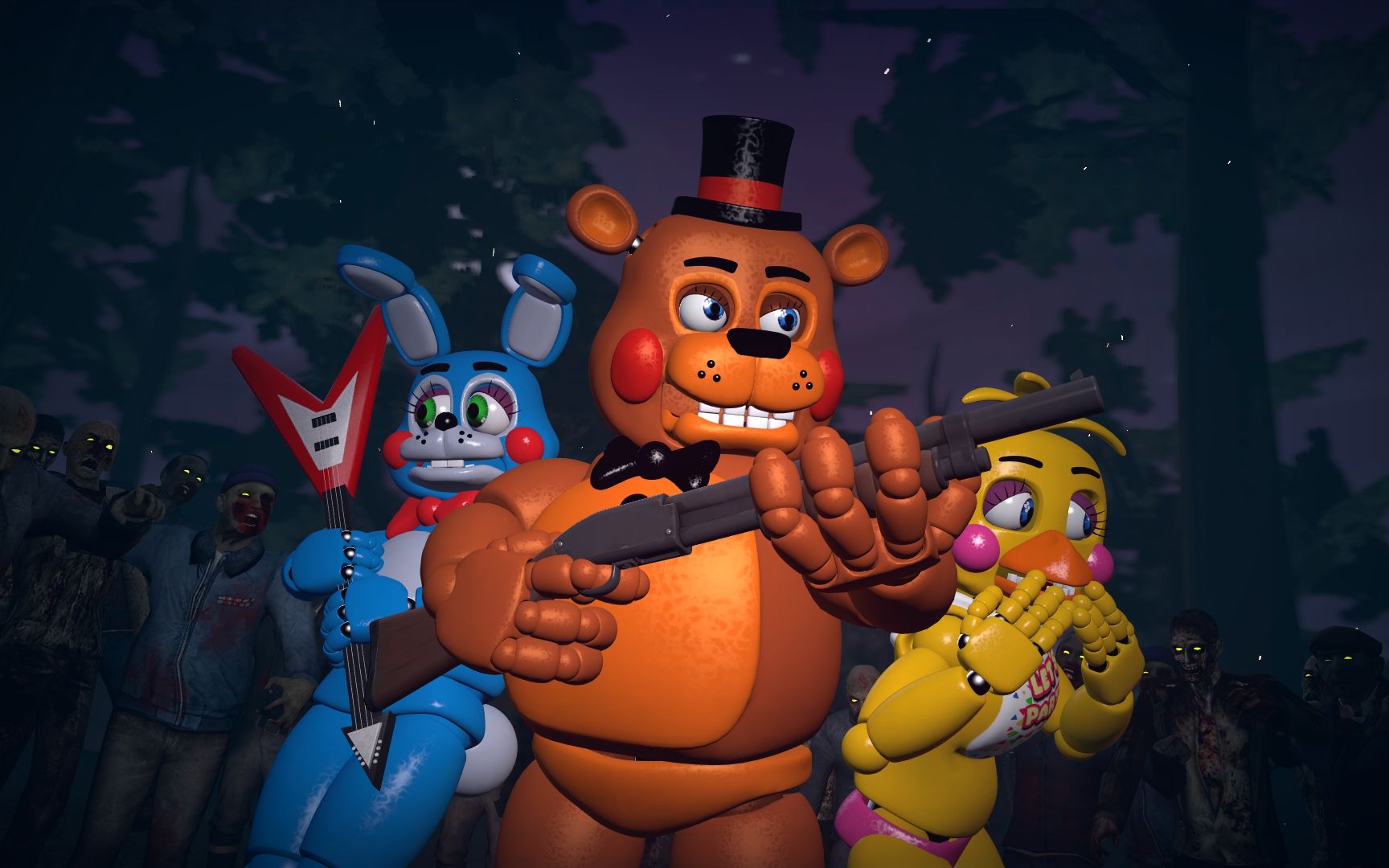 【fnafb-revenge-of-the-toys】经典组变邪恶,2代玩具组真正报废之前