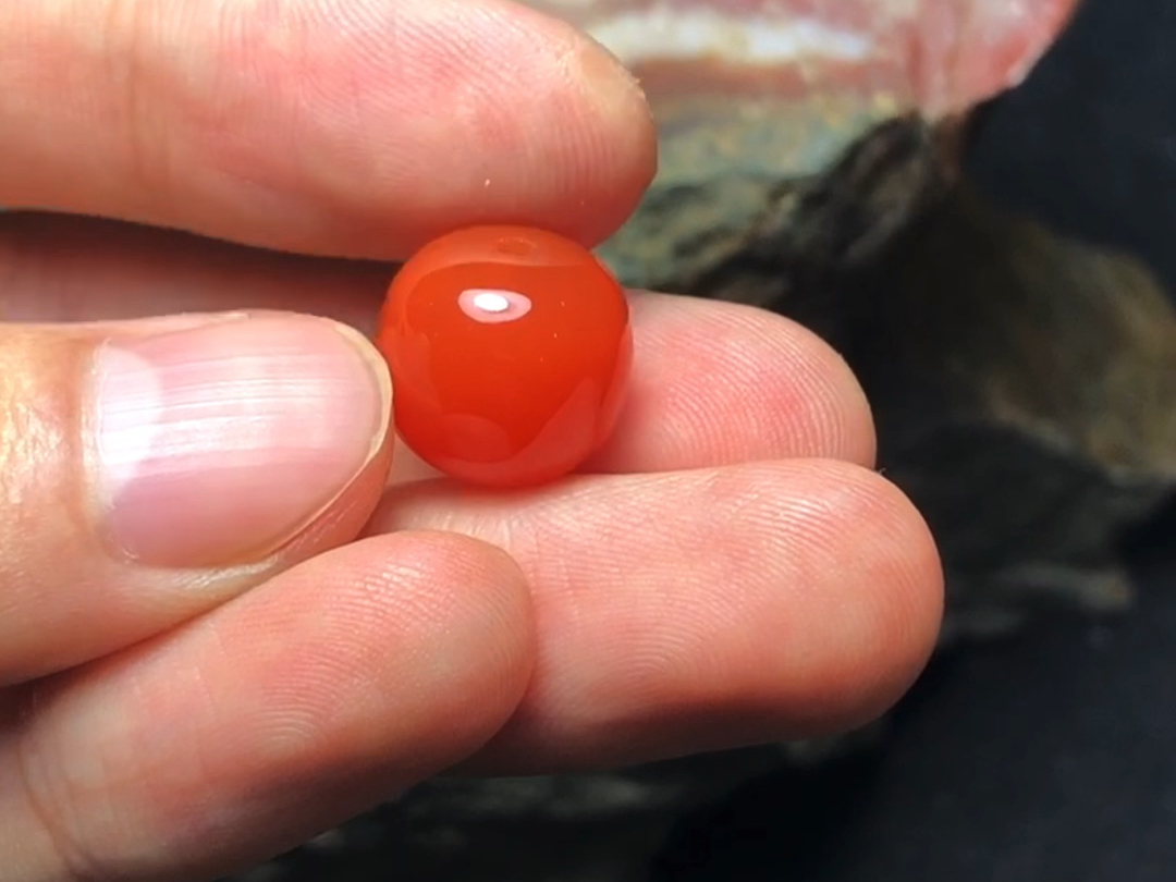 原矿保山南红老型珠!