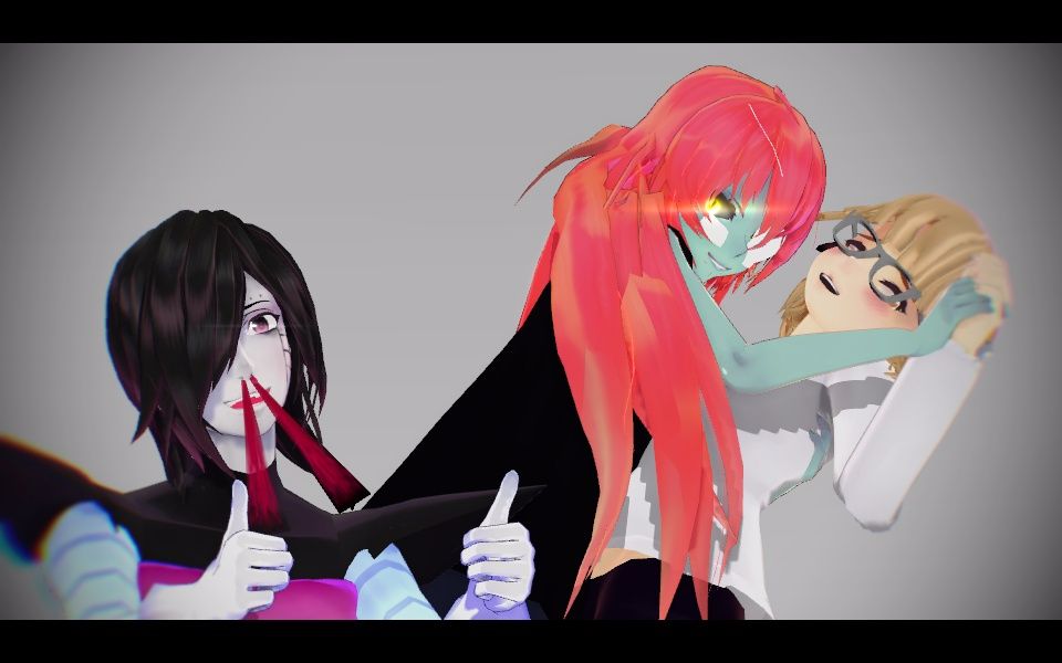 当宅龙学着福的样子去调情.