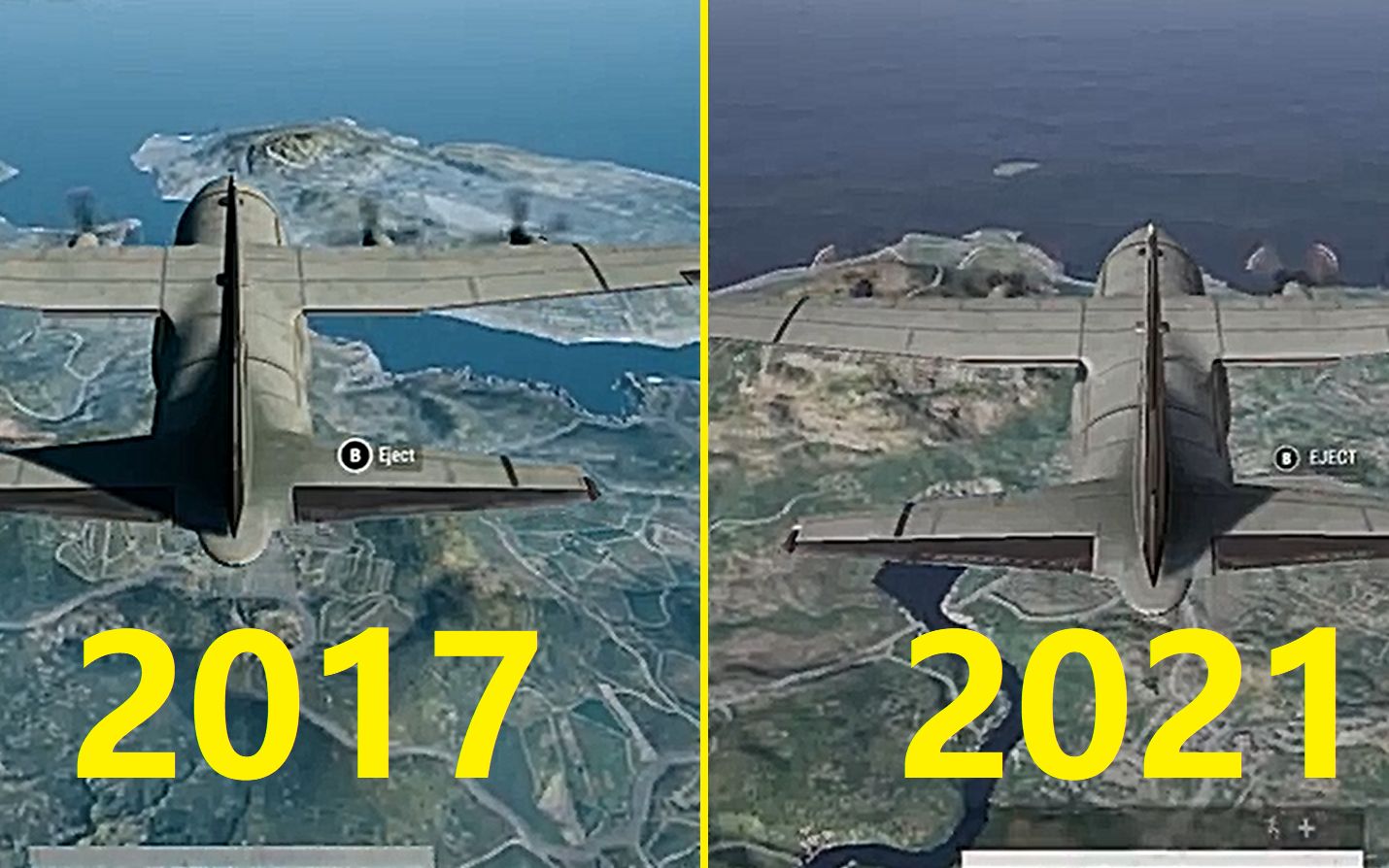 [图]2017 vs 2021！绝地求生2017年和2021年的画质直观对比！