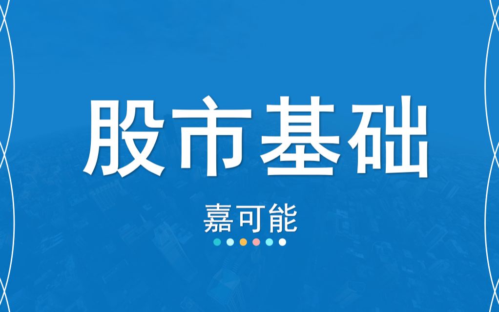 08【嘉可能】股市基础《市场主要参与者》股票入门基础知识 股市精品课程 连载哔哩哔哩bilibili