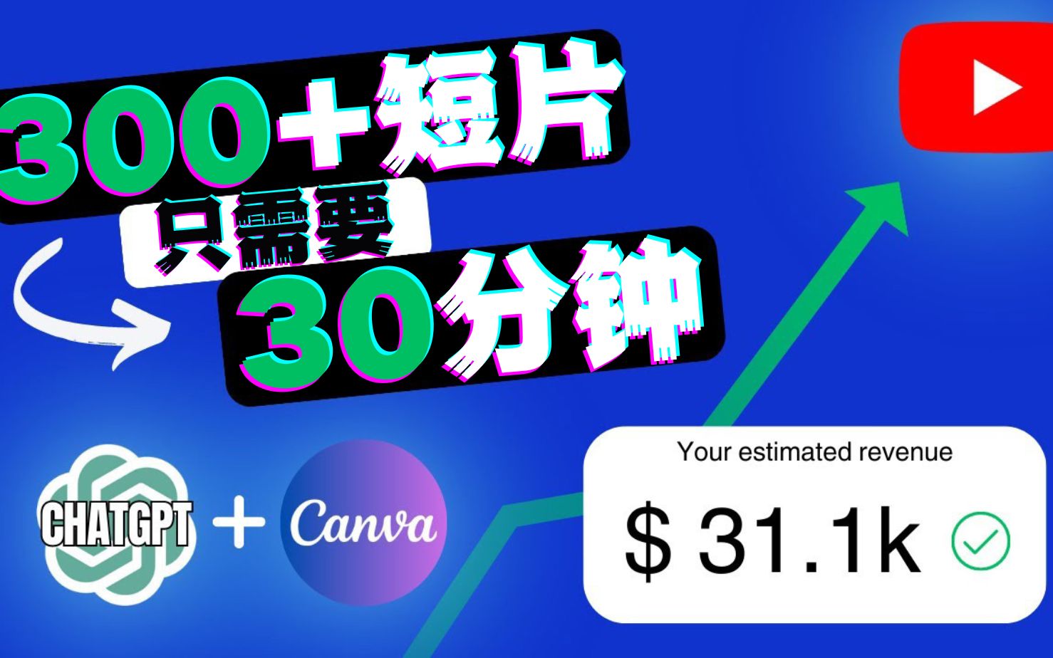 年入200W+ChatGPT人工智能AI批量短视频项目语录批量赚钱人工智能AI在线赚钱人工智能AI对话如何用人工智能AI赚钱如何用聊天机器人赚钱项目如何在家...