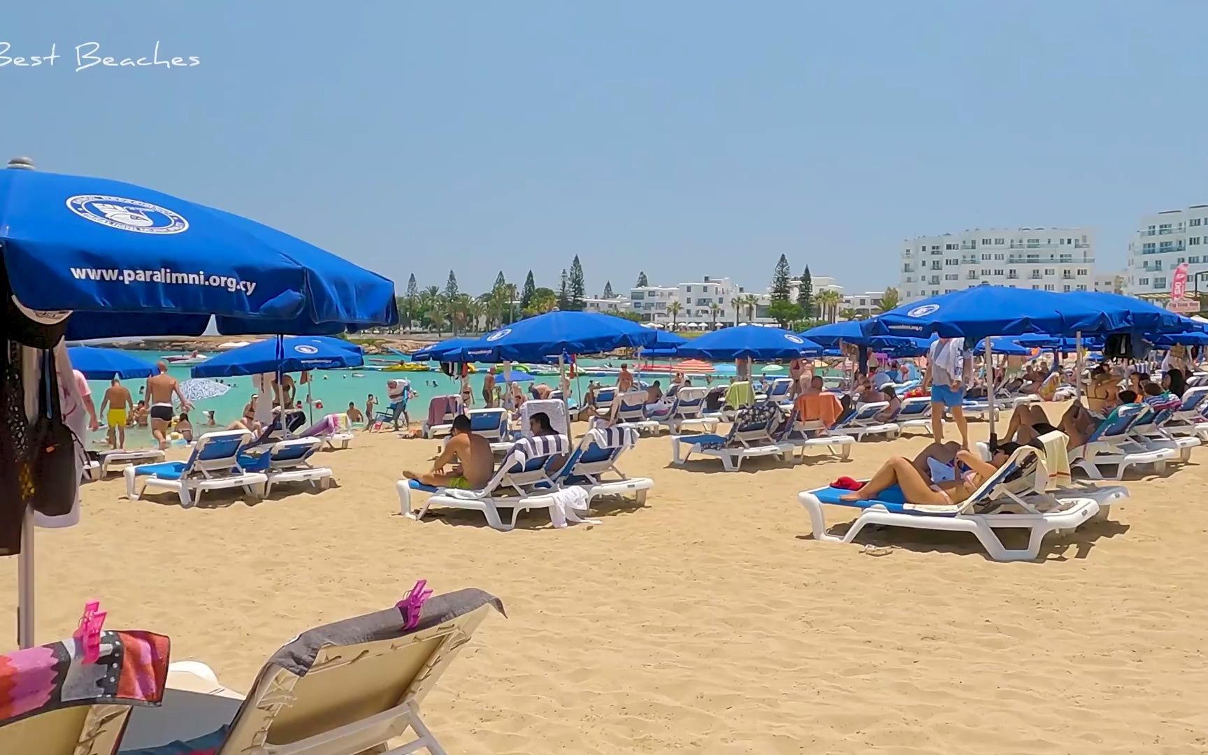 【4K 海滩】 Beach Walk Tours  Fig Tree Bay Beach Cyprus Protaras 4K WALK Cypru哔哩哔哩bilibili