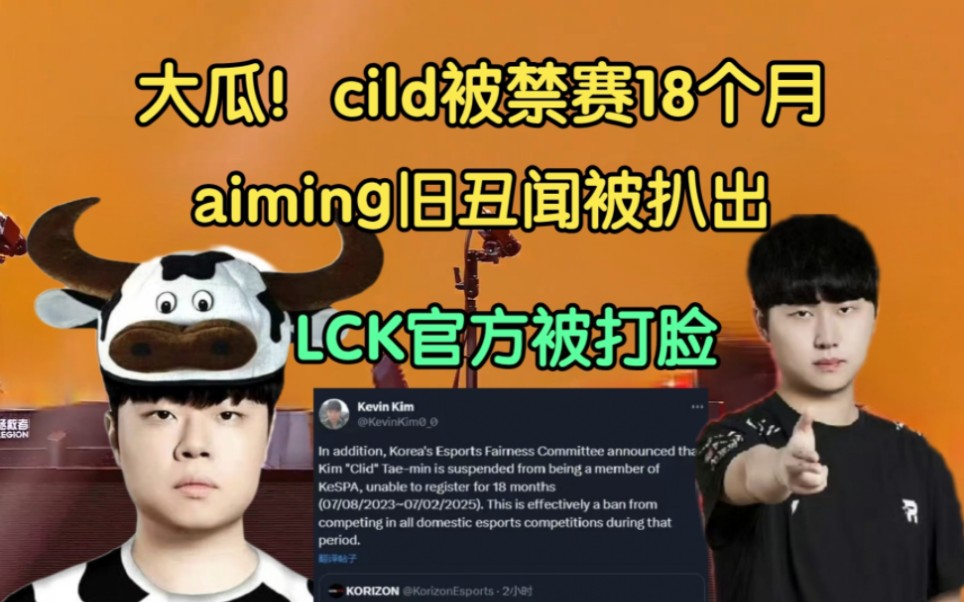 LCK震撼!奶牛cild被禁赛18月,Aiming旧丑闻被扒出哔哩哔哩bilibili英雄联盟